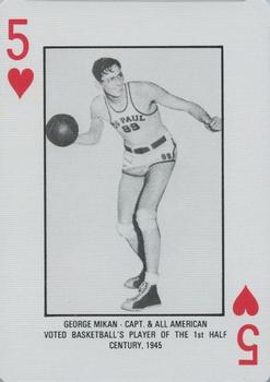 1986-87 DePaul Blue Demons Playing Cards #5♥ George Mikan Front