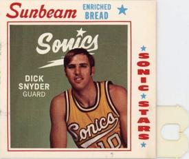 1970-71 Sunbeam Bread Seattle SuperSonics #NNO Dick Snyder Front