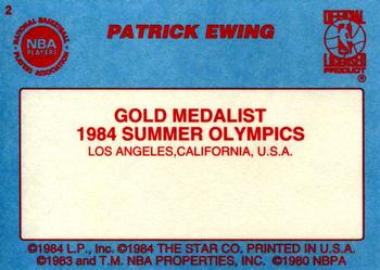 1997 1984-85 Star Olympic Team (Unlicensed) #2 Patrick Ewing Back