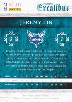 2015-16 Panini Excalibur #119 Jeremy Lin Back