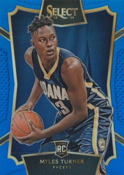 2015-16 Panini Select - Concourse Blue Prizms #8 Myles Turner Front