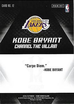2015-16 Panini Kobe Bryant HeroVillain #33 Kobe Bryant Back