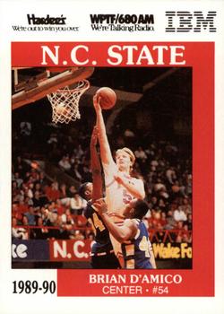 1989-90 NC State Wolfpack #NNO Brian D'Amico Front