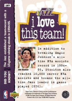 1995-96 Collector's Choice English II #182 John Stockton Back