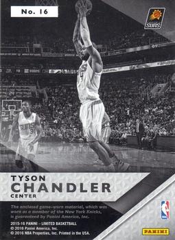2015-16 Panini Limited - Glass Cleaners Materials #16 Tyson Chandler Back