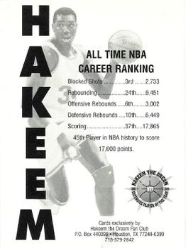 1994 Hakeem the Dream Fan Club #NNO Hakeem Olajuwon Back