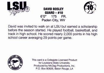 1993-94 LSU Tigers #2 David Bosley Back