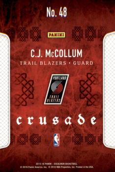 2015-16 Panini Excalibur - Crusade #48 C.J. McCollum Back