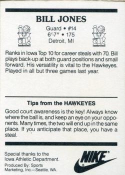 1987-88 Iowa Hawkeyes #NNO Bill Jones Back