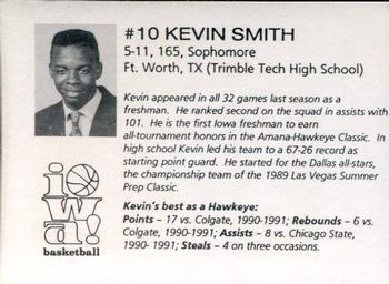 1991-92 Iowa Hawkeyes #NNO Kevin Smith Back