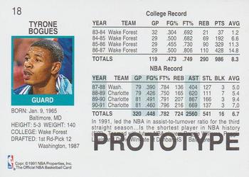 1991-92 Hoops - Prototypes #18 Muggsy Bogues Back