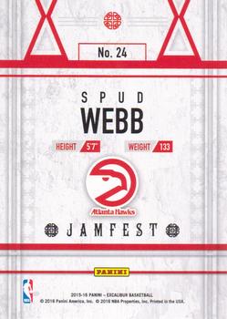 2015-16 Panini Excalibur - Jamfest #24 Spud Webb Back