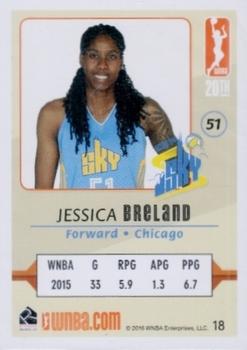 2016 Rittenhouse WNBA #18 Jessica Breland Back