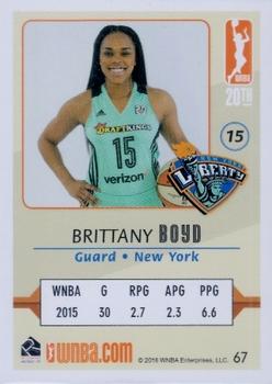2016 Rittenhouse WNBA #67 Brittany Boyd Back