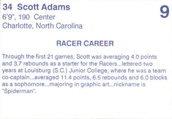 1990-91 Murray State Racers #9 Scott Adams Back