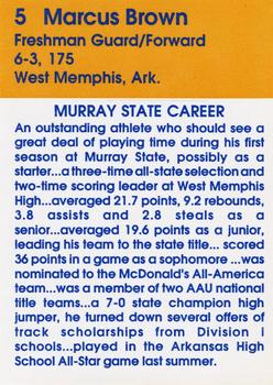 1992-93 Murray State Racers #NNO Marcus Brown Back