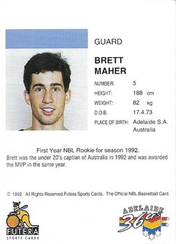 1992 Futera NBL #NNO Brett Maher Back