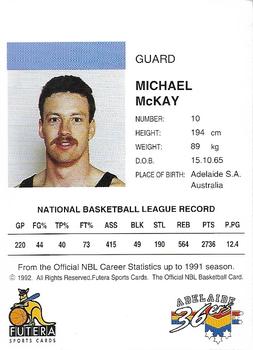 1992 Futera NBL #NNO Michael McKay Back