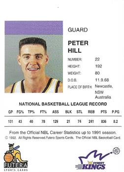1992 Futera NBL #NNO Peter Hill Back