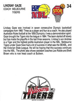 1992 Stops NBL #34 Lindsay Gaze Back