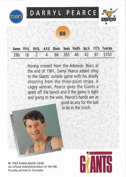 1993 Futera Australian NBL #69 Darryl Pearce Back