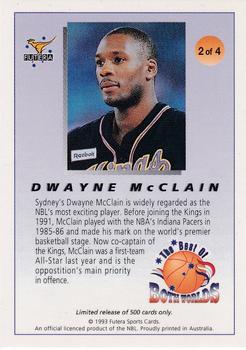 1993 Futera Australian NBL - The Best of Both Worlds Exchange #2 Dwayne McClain Back