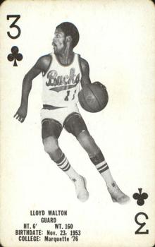 1976-77 Milwaukee Bucks Playing Cards #3♣ Lloyd Walton Front
