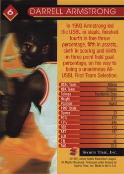 1997 Sports Time USBL #6 Darrell Armstrong Back