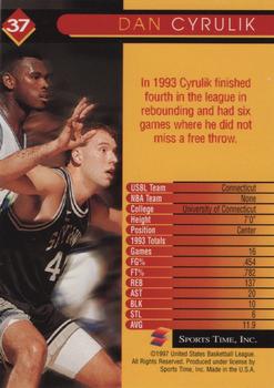1997 Sports Time USBL #37 Dan Cyrulik Back