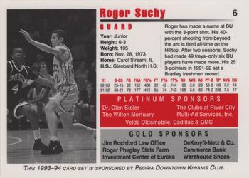 1993-94 Bradley Braves #6 Roger Suchy Back