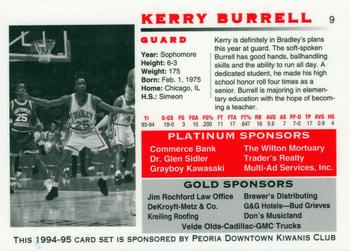 1994-95 Bradley Braves #9 Kerry Burrell Back