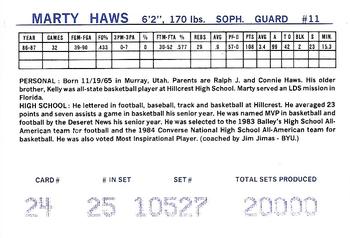 1987-88 BYU Cougars #24 Marty Haws Back