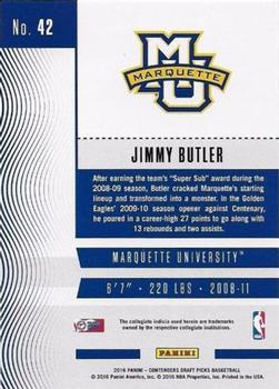 2016 Panini Contenders Draft Picks #42 Jimmy Butler Back