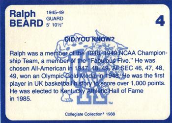 1988-89 Kentucky's Finest Collegiate Collection - Gold Edition #4 Ralph Beard Back