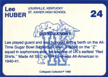 1988-89 Kentucky's Finest Collegiate Collection - Gold Edition #24 Lee Huber Back