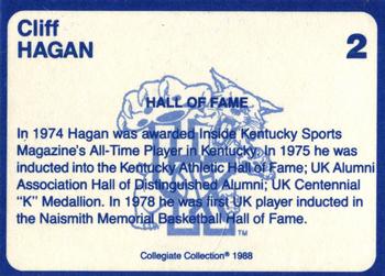 1988-89 Kentucky's Finest Collegiate Collection - Gold Edition Proofs #2 Cliff Hagan Back
