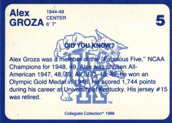 1988-89 Kentucky's Finest Collegiate Collection - Gold Edition Proofs #5 Alex Groza Back
