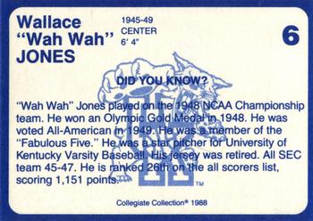 1988-89 Kentucky's Finest Collegiate Collection - Gold Edition Proofs #6 Wallace Jones Back