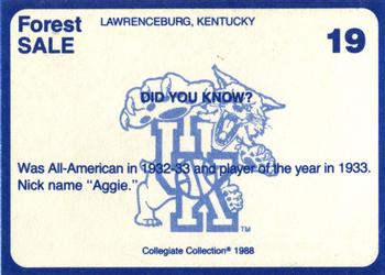 1988-89 Kentucky's Finest Collegiate Collection - Gold Edition Proofs #19 Forest Sale Back