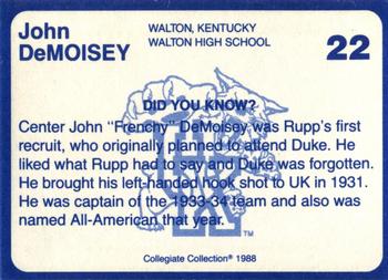 1988-89 Kentucky's Finest Collegiate Collection - Gold Edition Proofs #22 John DeMoisey Back