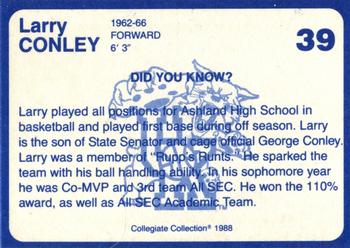 1988-89 Kentucky's Finest Collegiate Collection - Gold Edition Proofs #39 Larry Conley Back
