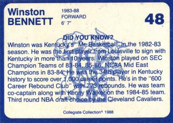 1988-89 Kentucky's Finest Collegiate Collection - Gold Edition Proofs #48 Winston Bennett Back