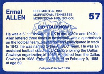 1988-89 Kentucky's Finest Collegiate Collection - Gold Edition Proofs #57 Ermal Allen Back