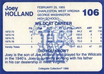 1988-89 Kentucky's Finest Collegiate Collection - Gold Edition Proofs #106 Joey Holland Back