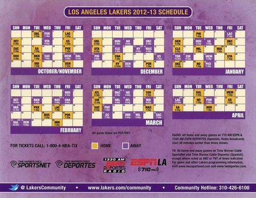 2012-13 Los Angeles Lakers Team Photos #NNO Los Angeles Lakers Starting Five Back