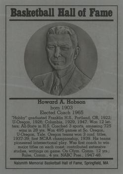 1986-02 Basketball Hall of Fame Metallic #NNO Howard A. Hobson Front