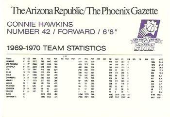1992-93 Arizona Republic/Gazette Phoenix Suns 25th Anniversary #NNO Connie Hawkins Back