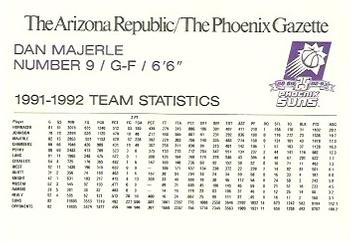 1992-93 Arizona Republic/Gazette Phoenix Suns 25th Anniversary #NNO Dan Majerle Back