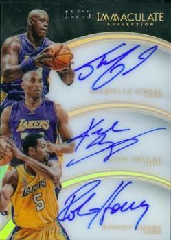 2015-16 Panini Immaculate Collection - Trio Autographs #15 Kobe Bryant / Shaquille O'Neal / Robert Horry Front