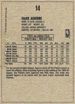 1991-92 Fleer Wheaties #14 Mark Aguirre Back